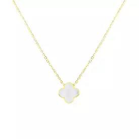 Small Mother of Pearl Single Clover Necklace