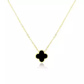 Small Onyx Single Clover Necklace