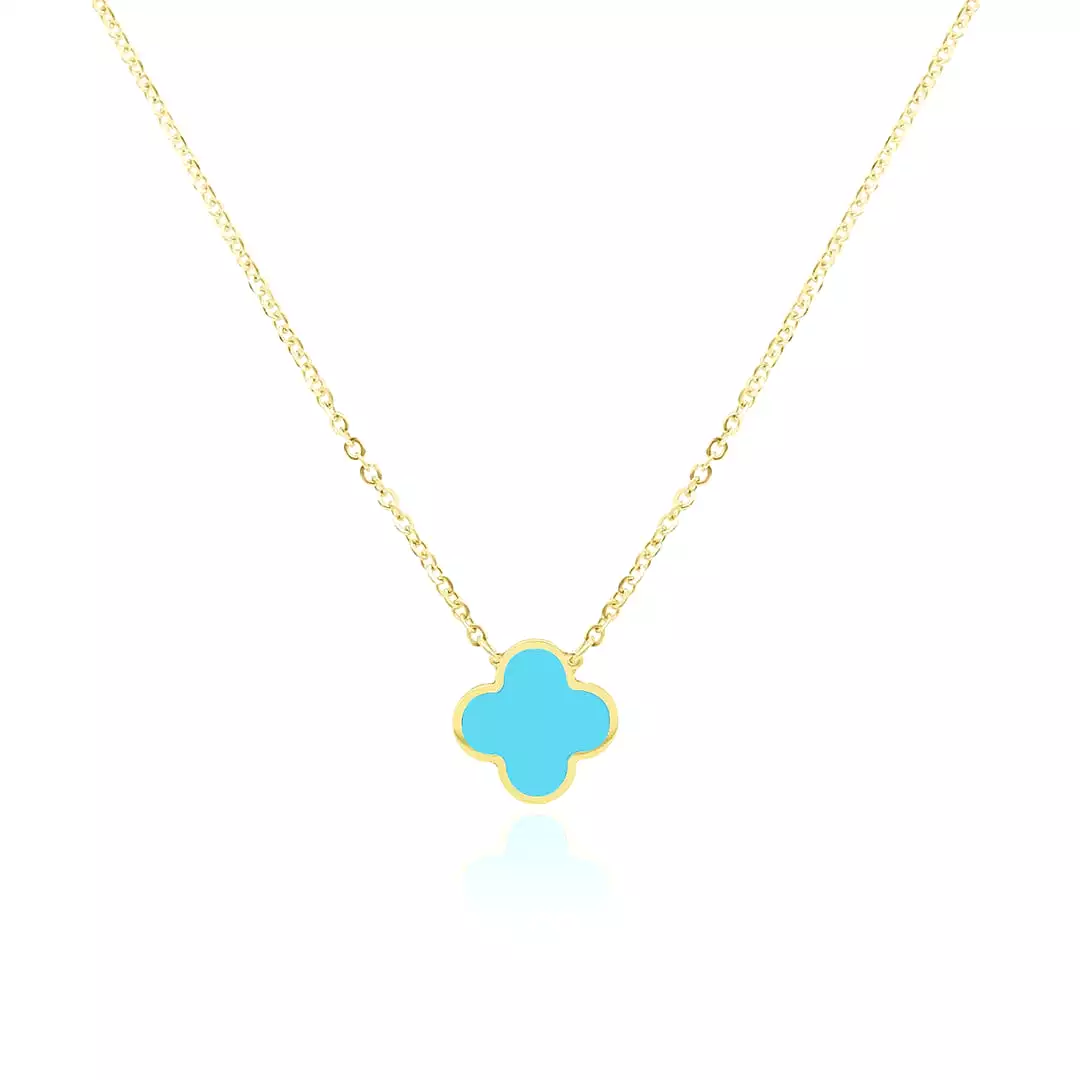 Small Turquoise Single Clover Necklace