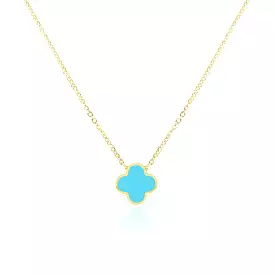 Small Turquoise Single Clover Necklace