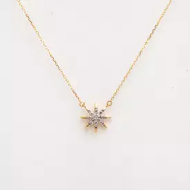 Solid Pave Starburst Necklace