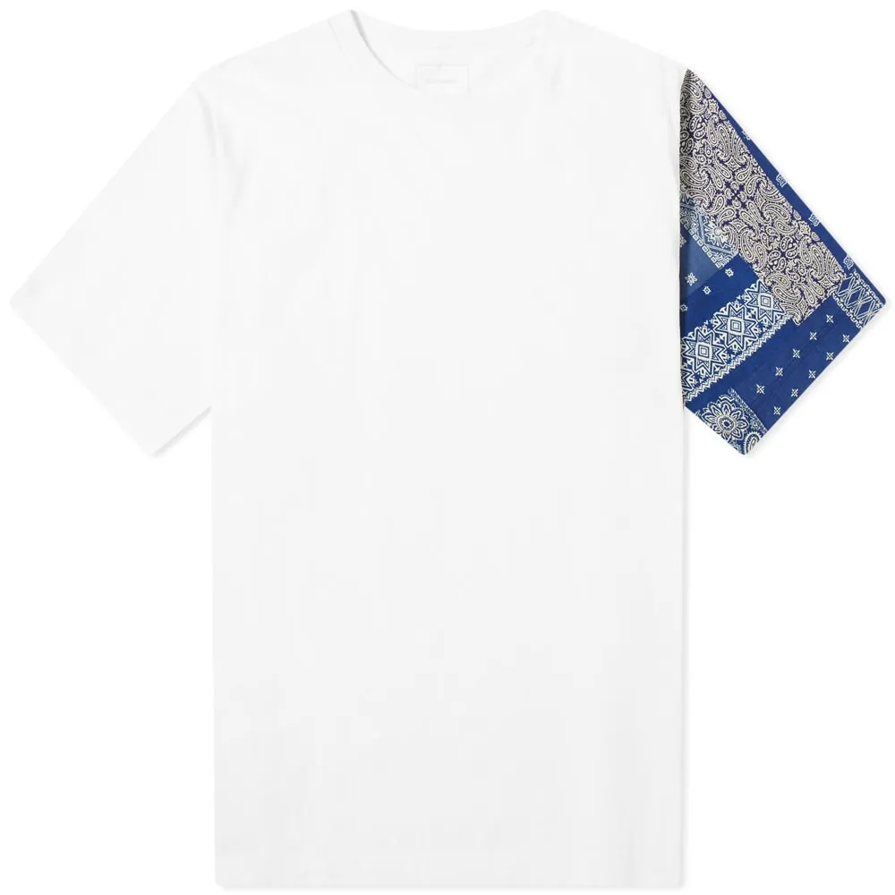 SOPHNET. Bandana Sleeve Panelled Wide TeeWhite