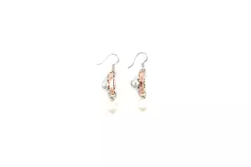 Sphere & Pearl Earrings, Rosegold/Rhodium