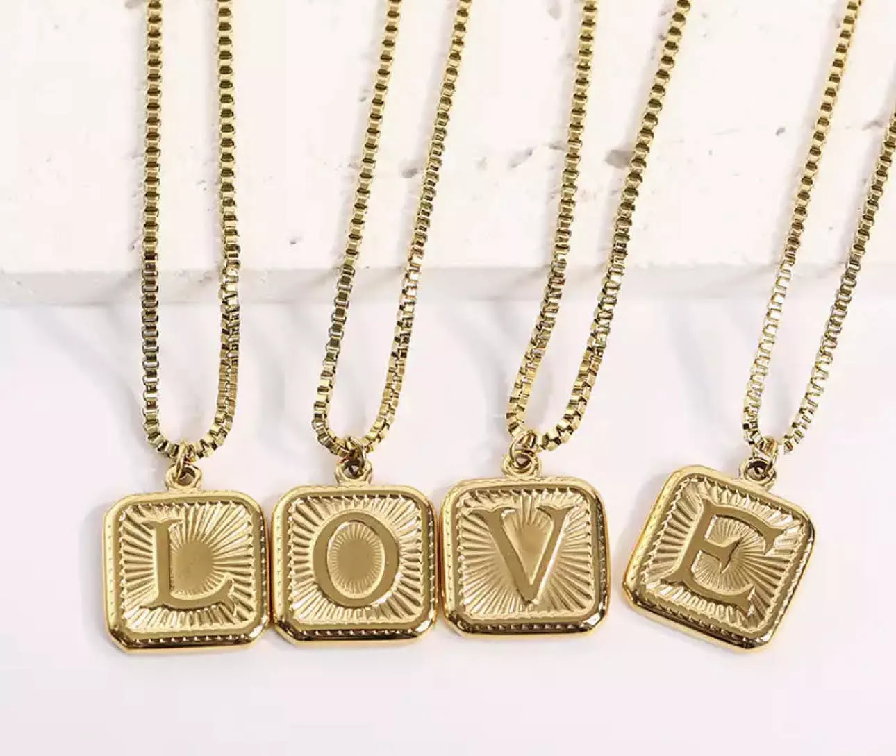 Square Letter Necklace