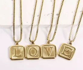 Square Letter Necklace