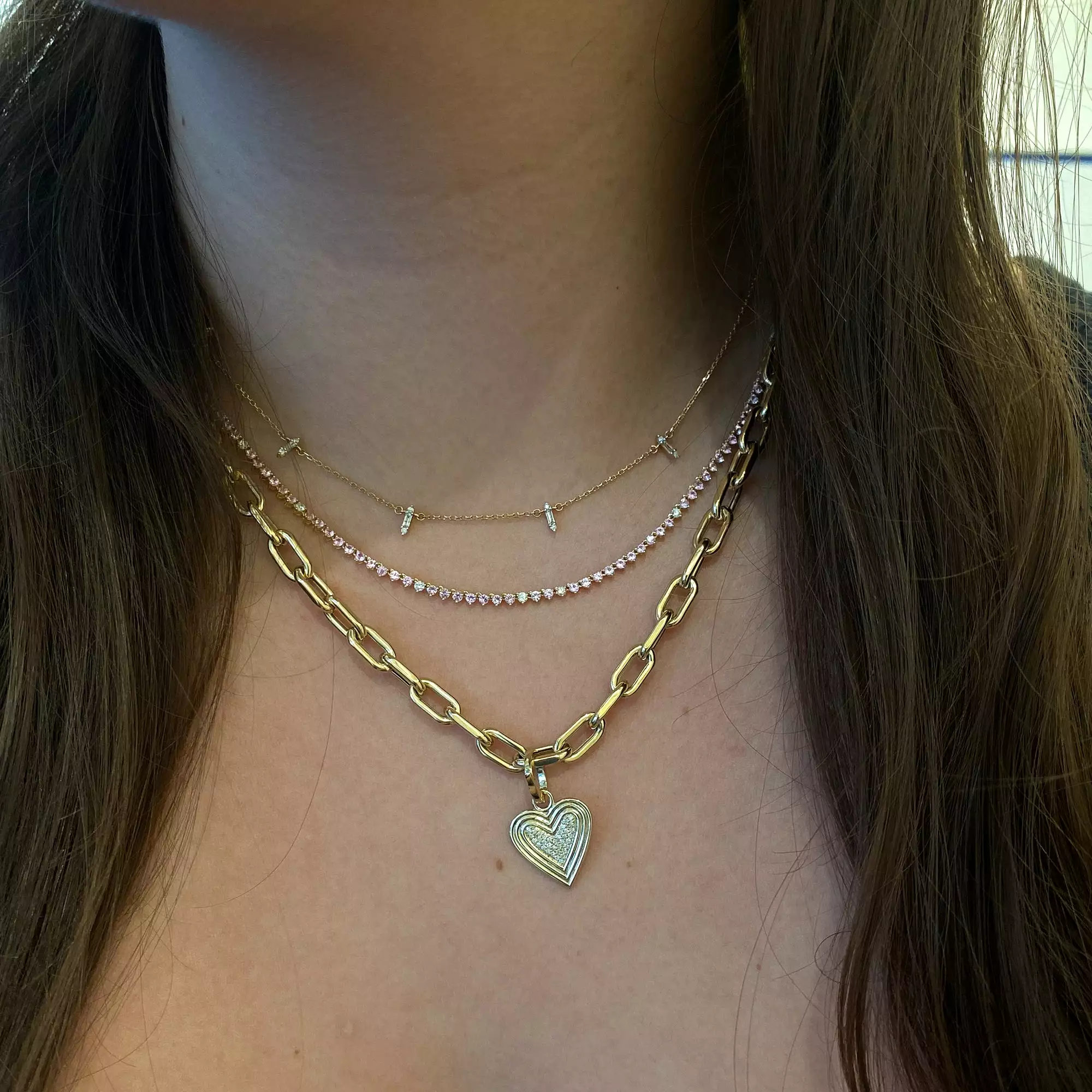 Stack Baguette Chain Necklace