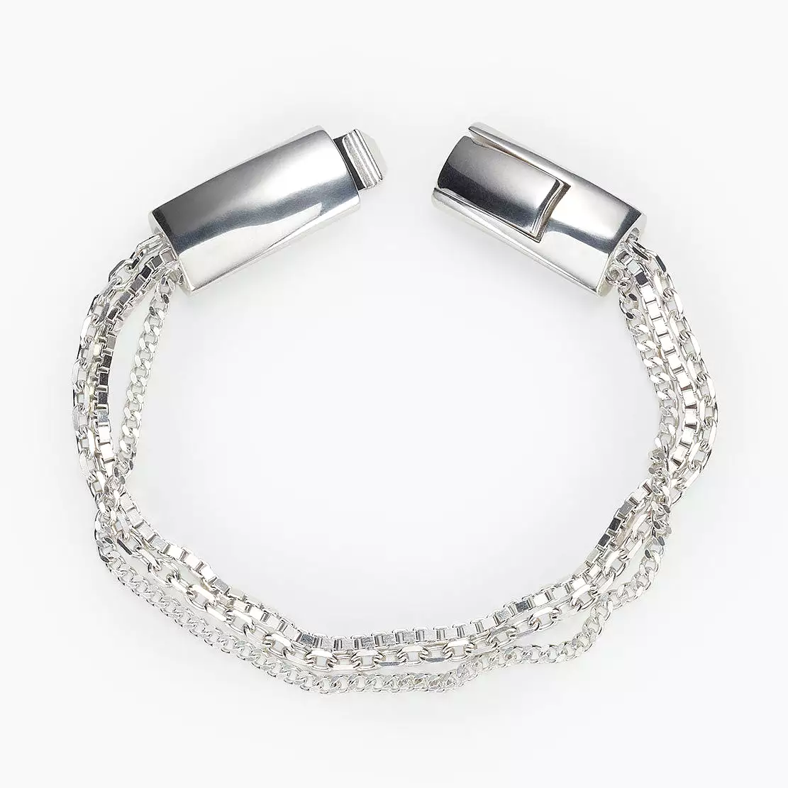 Stirling Silver Mens Bracelet, Silver