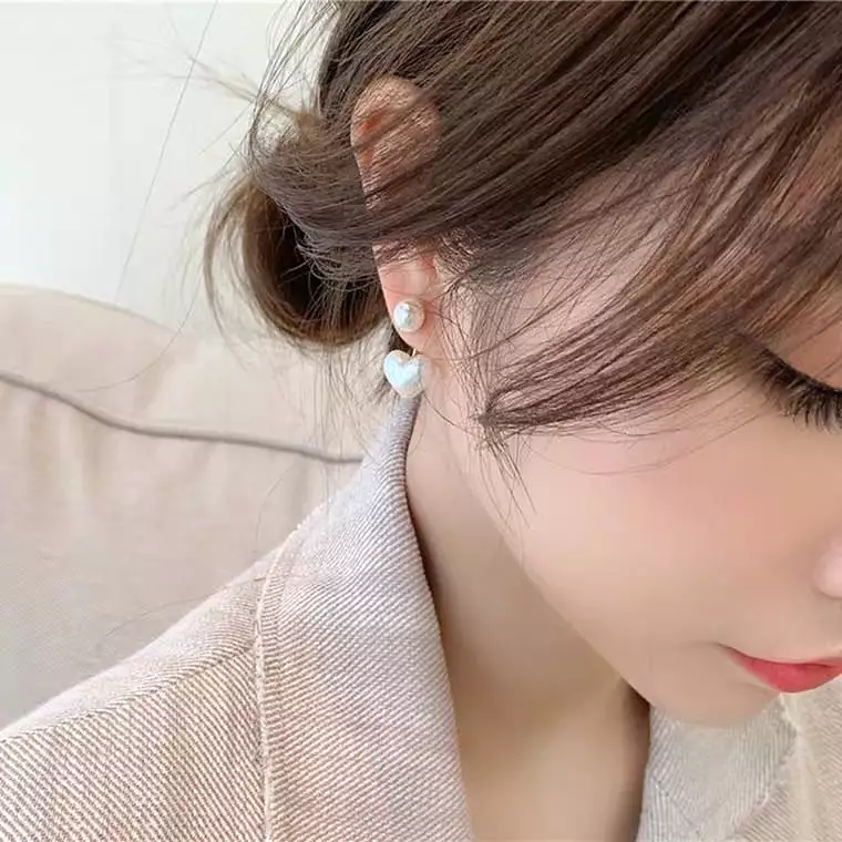 SWEET HEART PEARL EARRINGS BY96000