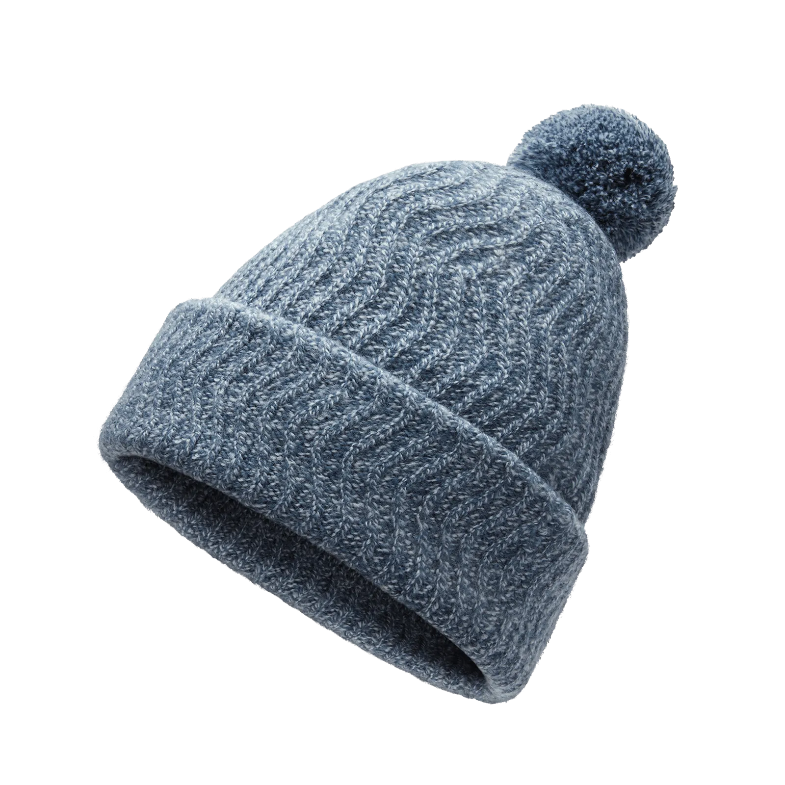 The Pom Beanie - Blue Grey Marl