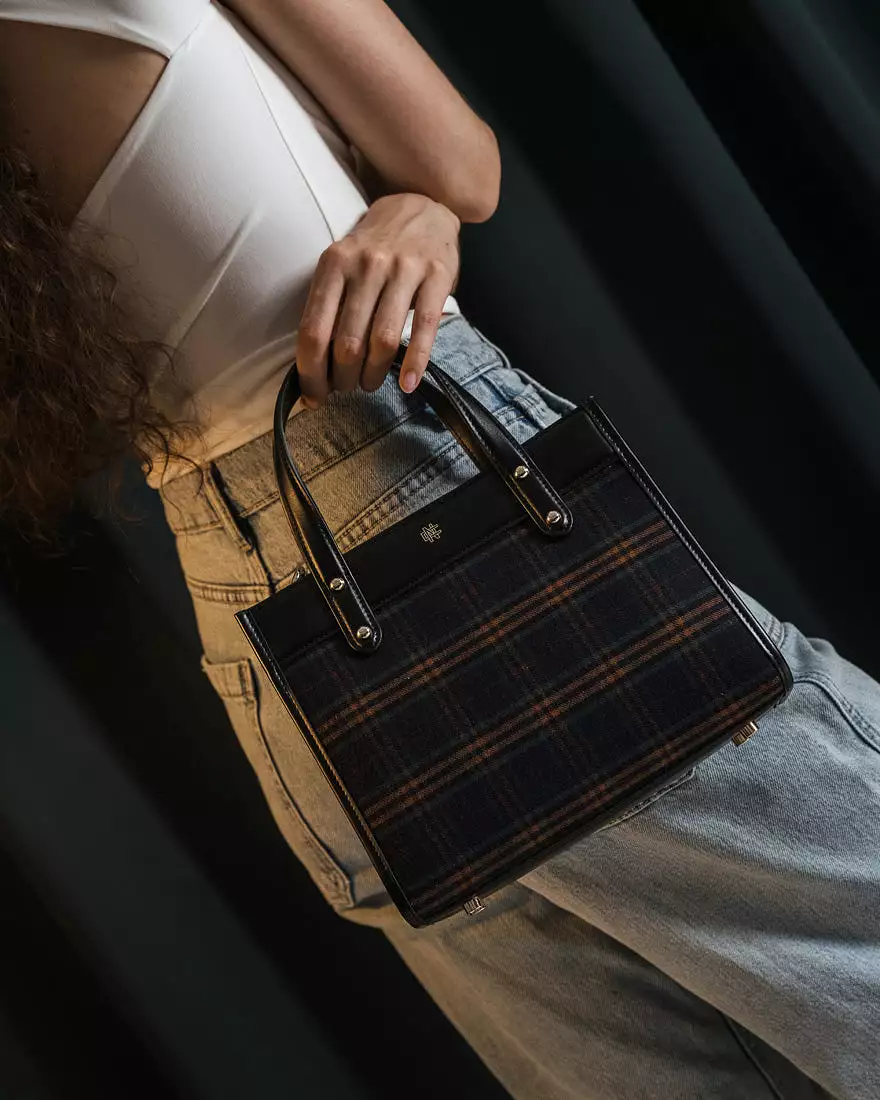 Theodora Mini Tartan Tote Bag