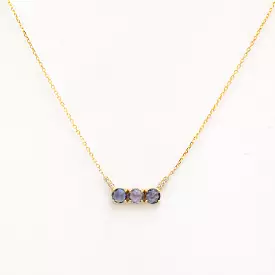 Three Rose-cut Blue Sapphire Equilibrium Necklace