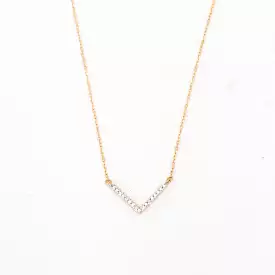 Tiny Pavé V Necklace