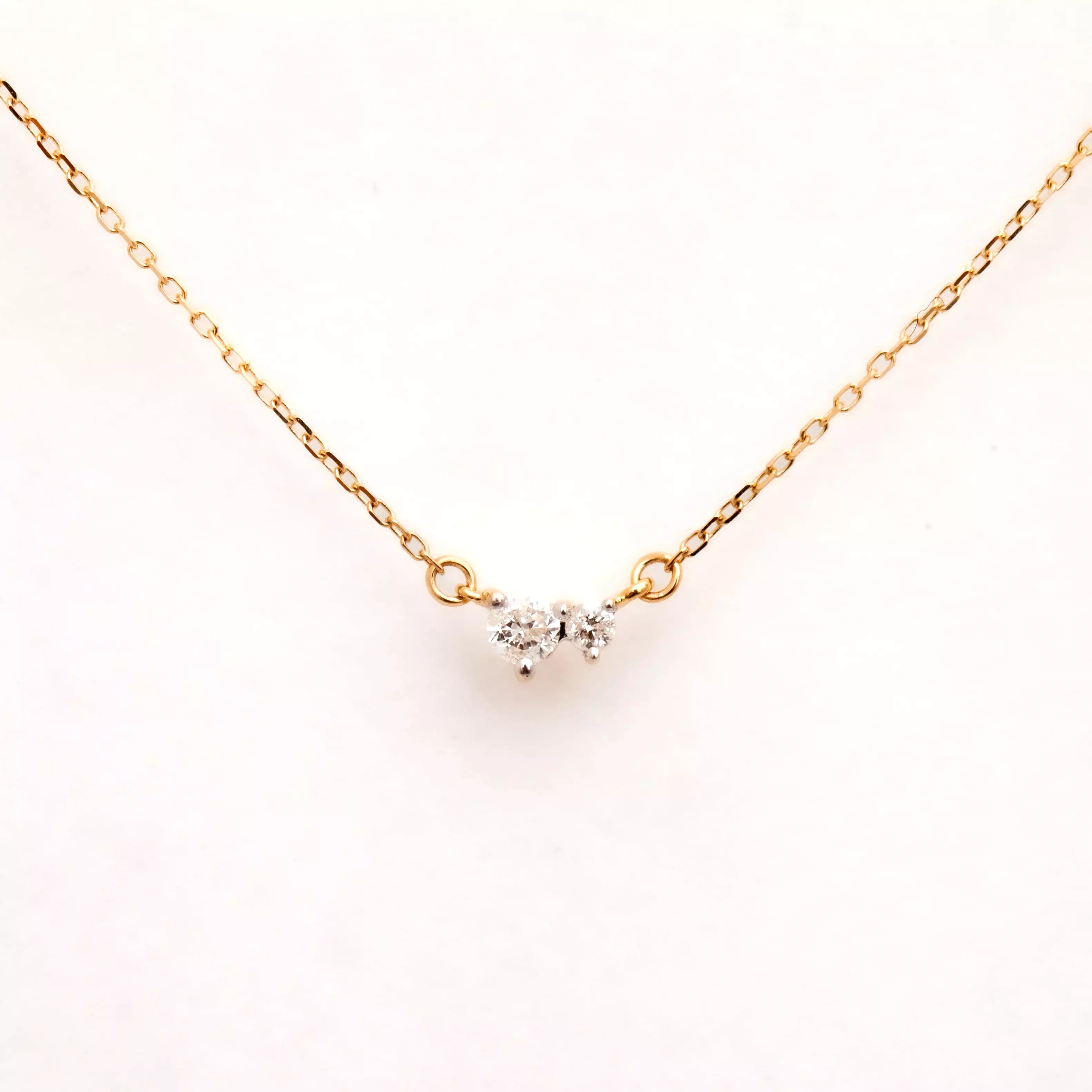 Tiny Two Diamonds Amigos Necklace