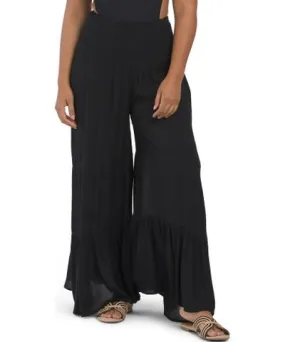 Tj Maxx Tiered Wide Leg Pants Swim Cover-Up For Women