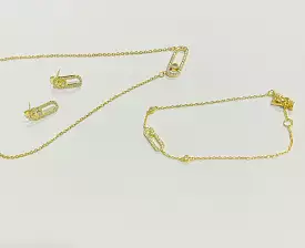 Trendy Dainty Necklace Earring Bracelet Set S4288826