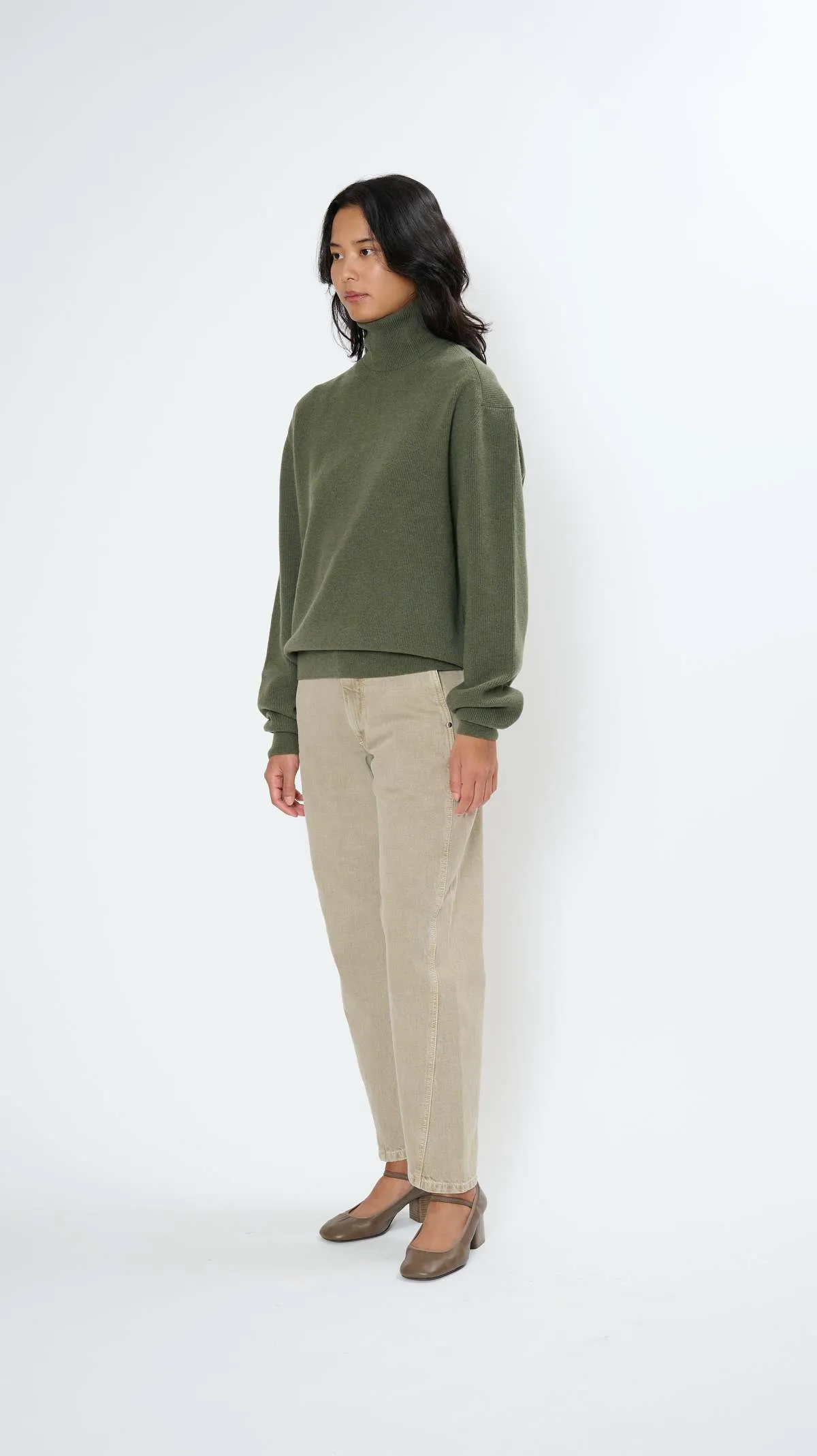 Turtleneck Jumper - Light Moss