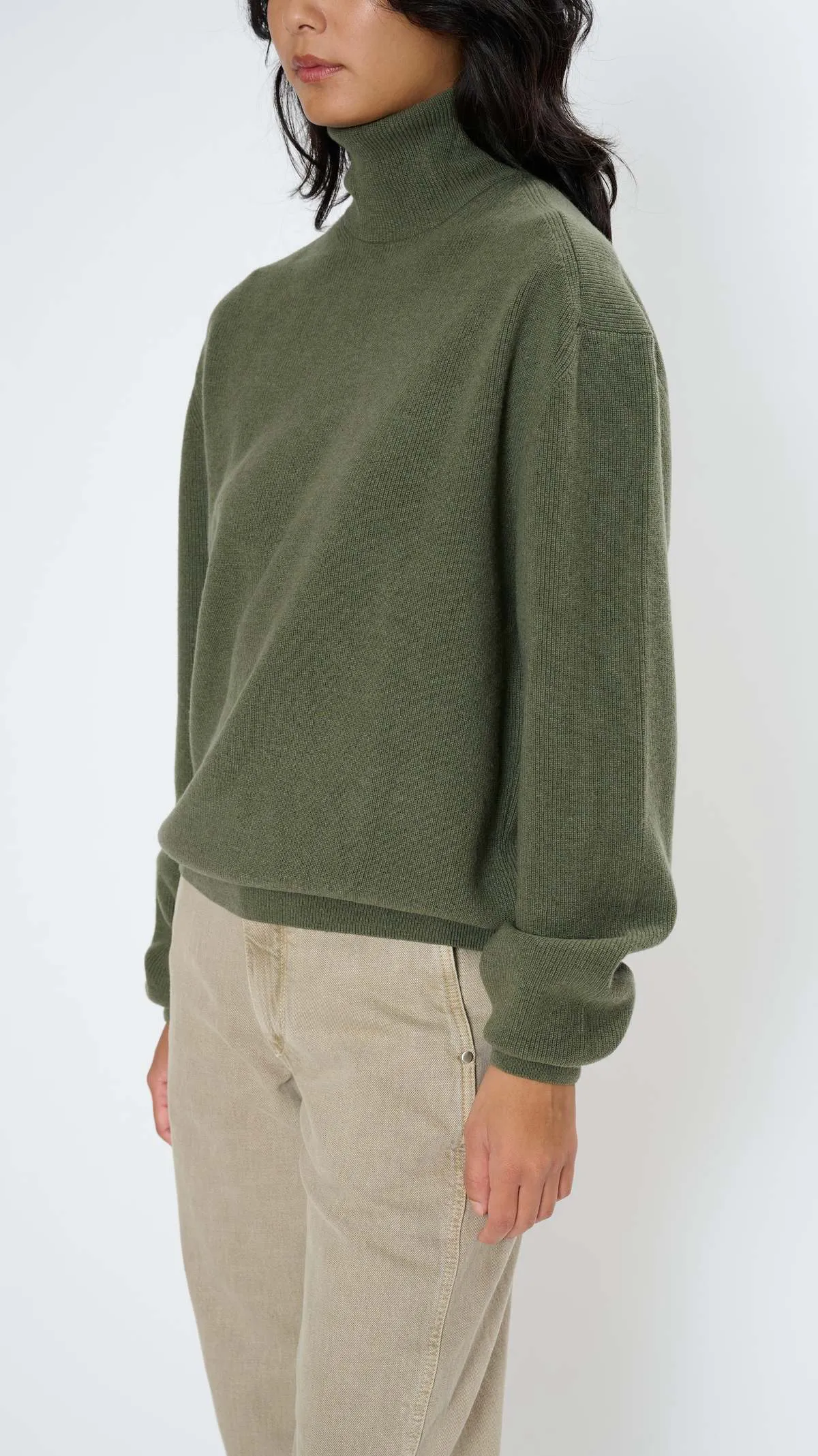 Turtleneck Jumper - Light Moss