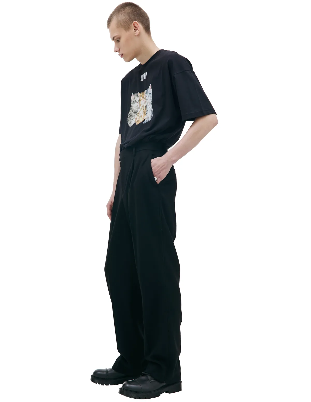 wool trousers - Black