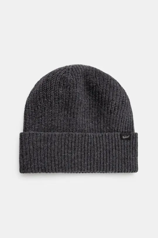 Woolrich wool beanie Knitted Ribbed Beanie gray color CFWOAC0331MRUF0659