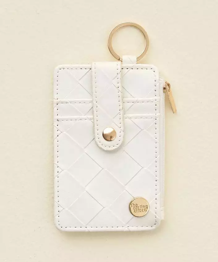 Woven Keychain Wallet - White