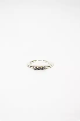 Zhang Sterling Silver Black Diamond Ring