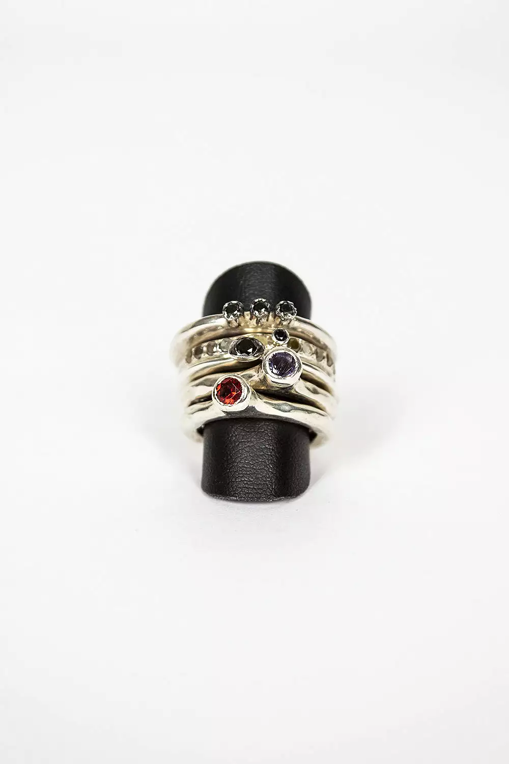 Zhang Sterling Silver Black Diamond Ring