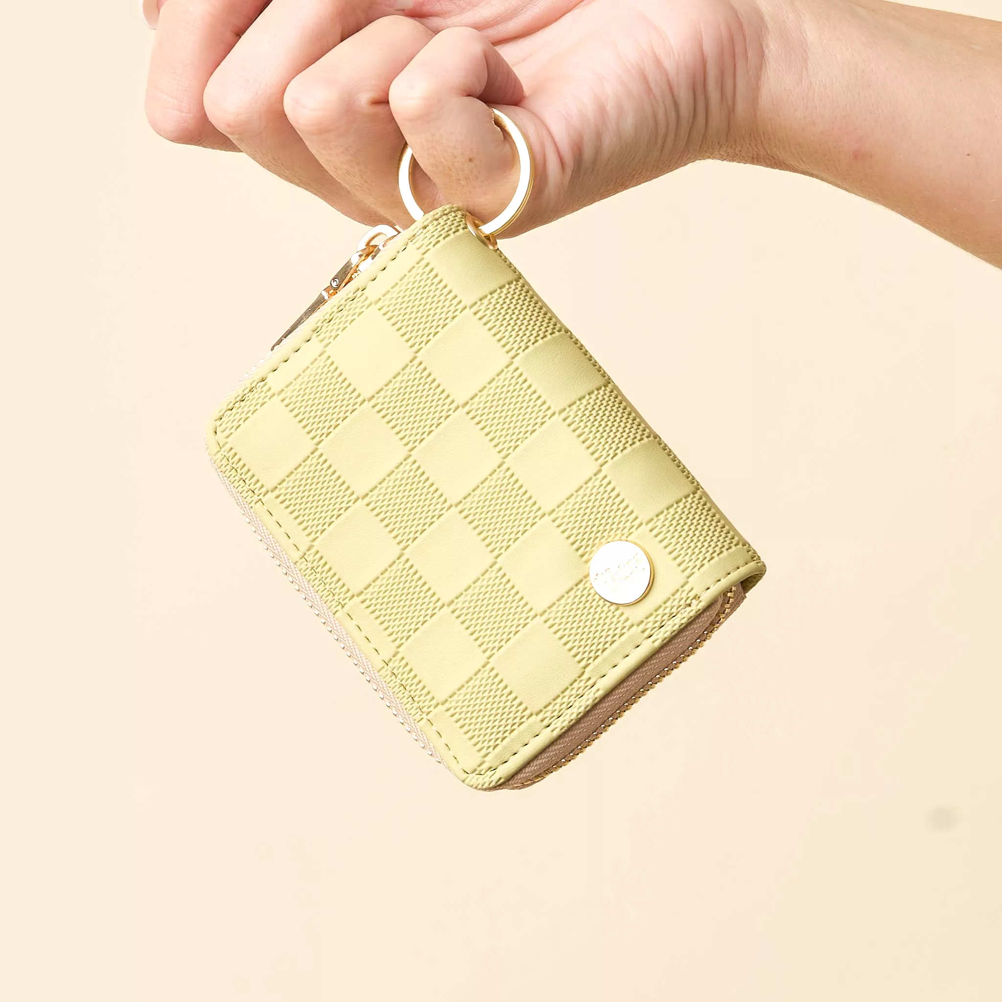 Zip Around Wallet- Green Check