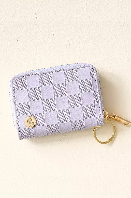 Zip Around Wallet- Periwinkle Check