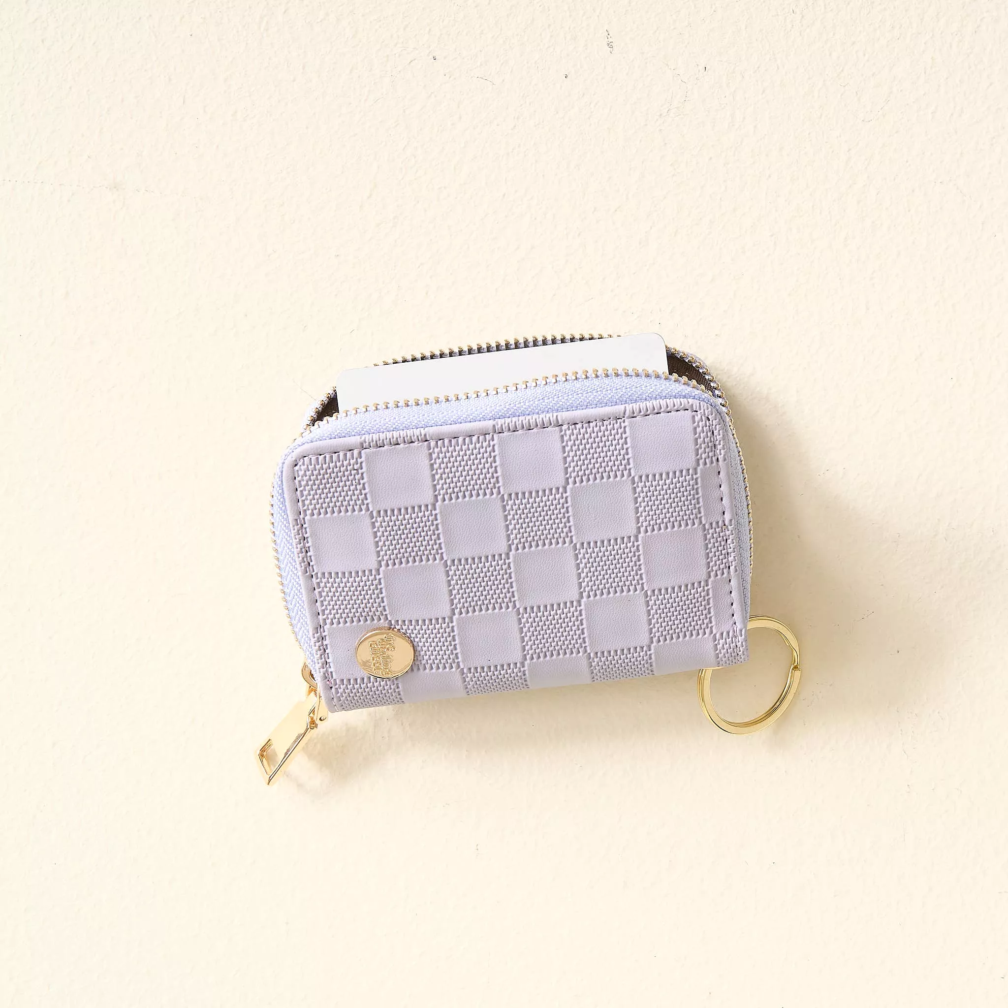 Zip Around Wallet- Periwinkle Check